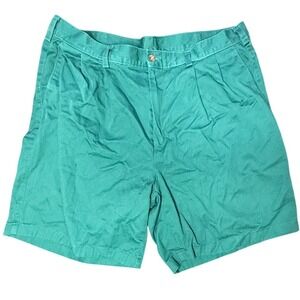 Vintage Farah‎ Mens Shorts Pleated Golf Casual Green Cotton Size 38